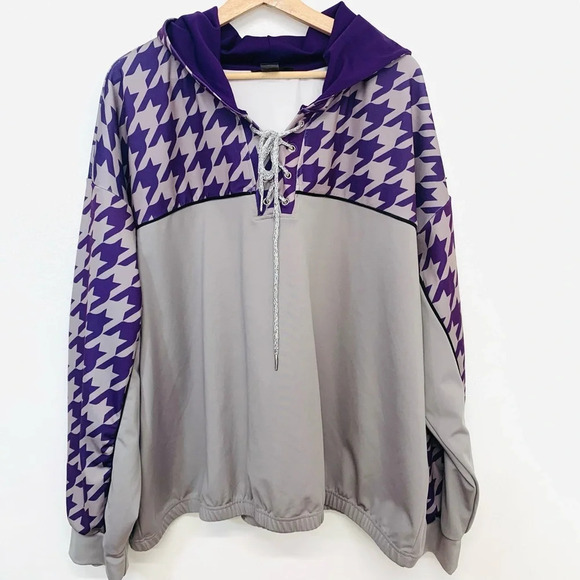 Ashley Sport‎ Hoodie Sweatshirt Woman 26/28  Purple Stretch Athleisure Travel - Picture 1 of 13